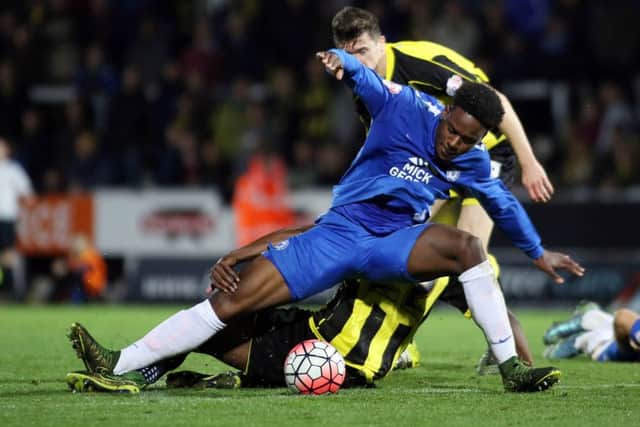 Jermaine Anderson in action for Posh.