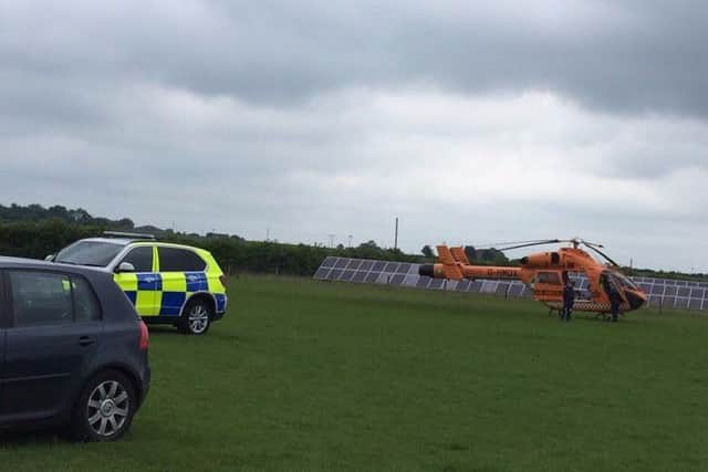 Police and air ambulance at Hamerton Zoo Park. CREDIT:  Heidi Maury
