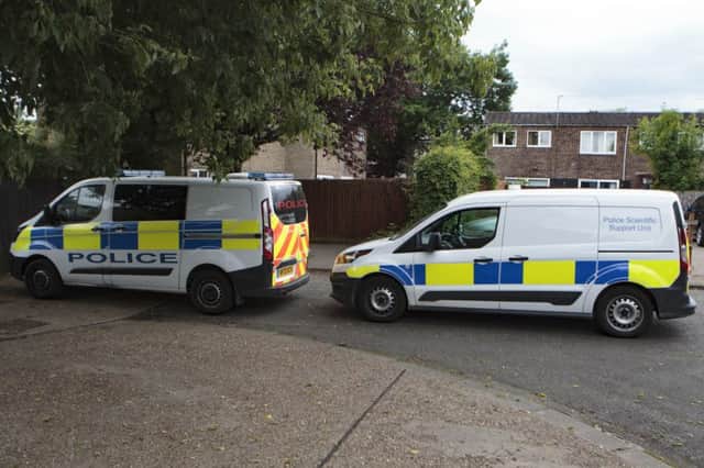 Police in Deanscroft on Sunday afternoon. Photo: Terry Harris