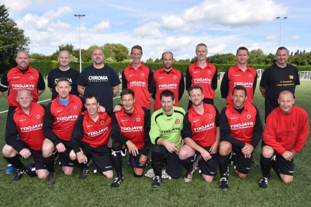 The victorious Netherton United Veterans team.