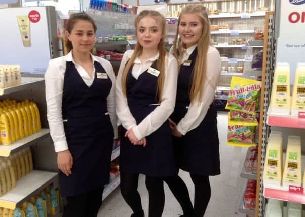 Michelle, Hannah and Evelyn at Boots.