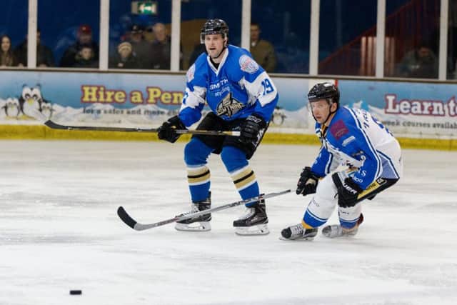 Leigh Jamieson (left) in action for MK Lightning against Phantoms. Picture: Tom Scott