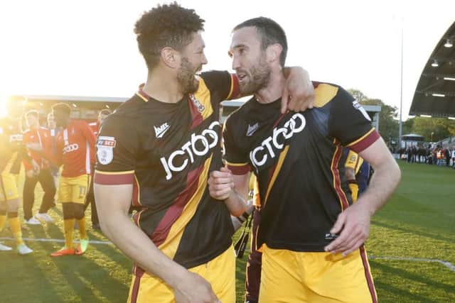 Rory McArdle (right) with Bradford City team-mate Nathaniel Knight-Percival.
