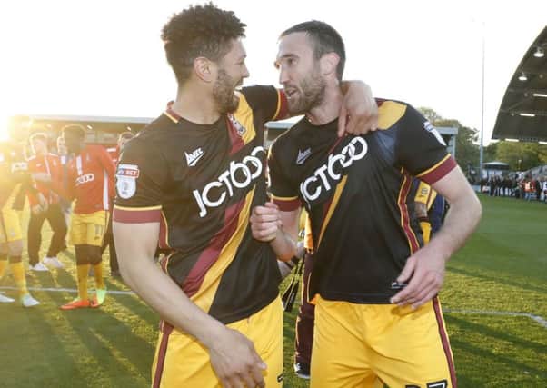 Rory McArdle (right) with Bradford City team-mate Nathaniel Knight-Percival.