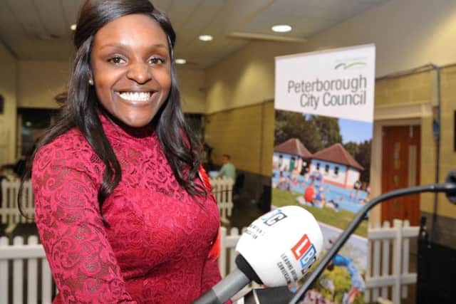 Elections 2017. The count at the East of England Arena. Fiona Onasanya, labour candidate