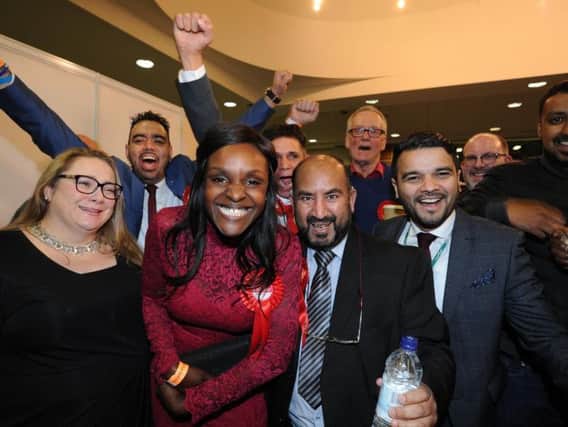 Fiona Onasanya with Labour supporters