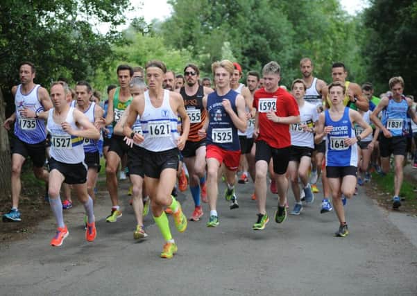 The start of the Peterborough 5k Grand Prix race at Ferry Meadows.