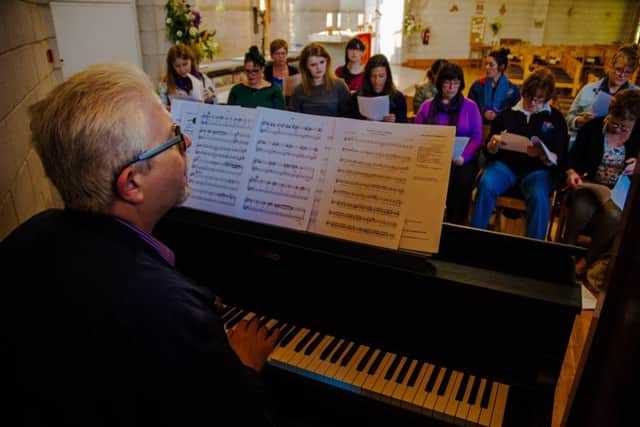 Steve Hession with the PODS singers