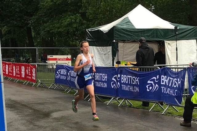 Katie Tasker finishes ninth in Leeds.