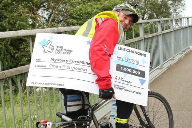 The National Lottery had previously called in St Neots Rangers, Sustrans Leisure Cycling Group, to help Â‘pedalÂ’ the urgent news of the missing Â£1,000,000 EuroMillions UK Millionaire Maker winner from Huntingdonshire.