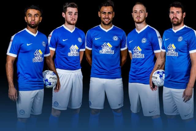 Posh players at the launch of the club's 2016-17 kit.