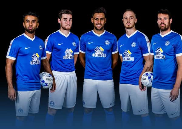 Posh players at the launch of the club's 2016-17 kit.