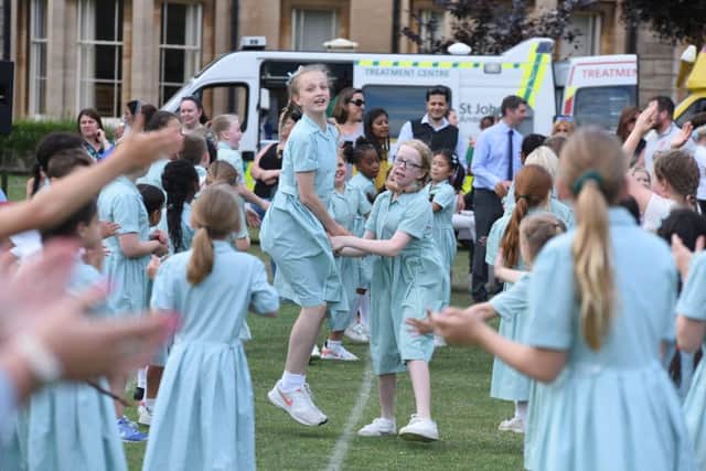 Schools country dancing event at The Peterborough School.  The Peterborough School dancers EMN-170616-091200009