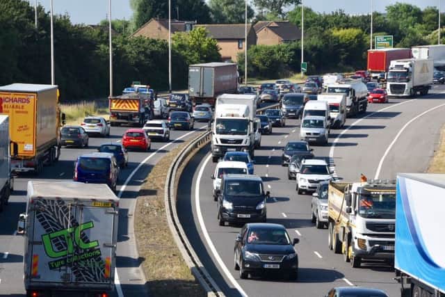 Fletton Parkway this morning