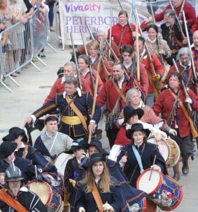 Heritage Festival 2017 . The Sealed Knot display in the Cathedral Square EMN-170617-173958009