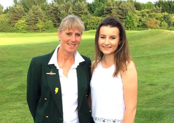 Lincolnshire girls champion Ellie Haughton with Lincolnshire Ladies president Jayne Crooks.