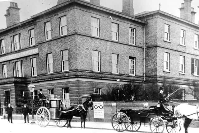 Horse cabs at the Great Northern Hotel in Peterborough