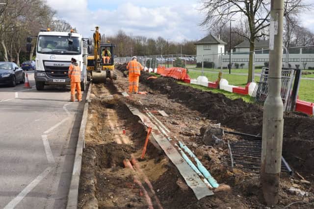 Roadworks at Bishop's Road, outside the Lido EMN-170703-181138009