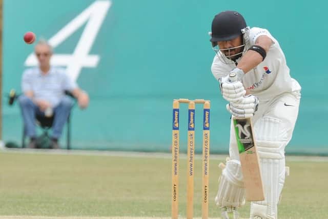 Asim Butt during an innings of 33 for Peterborough Town against Finedon.