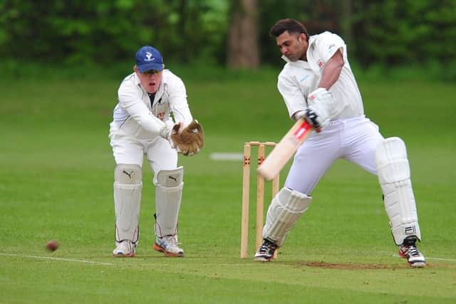 Tariq Aziz plays for Ketton in the Stamford Charity Cup Final against Ketton.