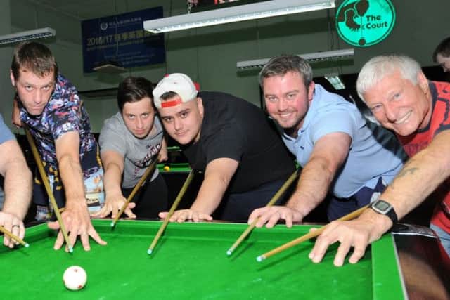 The Quinns Muppets pool team of Paul Deney, Len Donnelly, Phil Brown, Ryan Anderson, Joe Haywood, Ant Pask and Bert Bowyer.