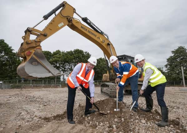 Ground breaking, from left, Mark Carr, group chief executive of AB Sugar, Paul Kenward, managing director of British Sugar, and Cathal Duffy, chief executive of AB Mauri.
