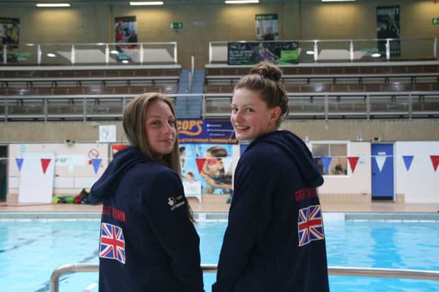 European Junior Championship swimmers Amelia Monaghan and Rachel Wellings.
