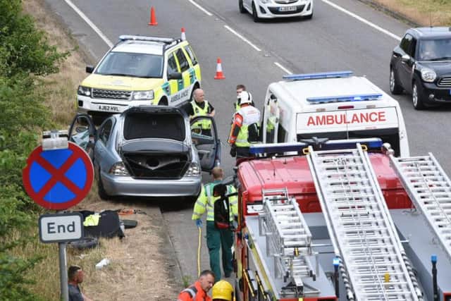 The scene of the crash this evening