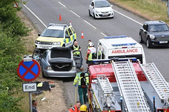 The scene on the crash on the A15