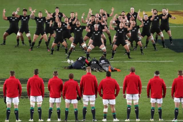 The All Blacks perform a horrible haka ahead of the first Lions Test.