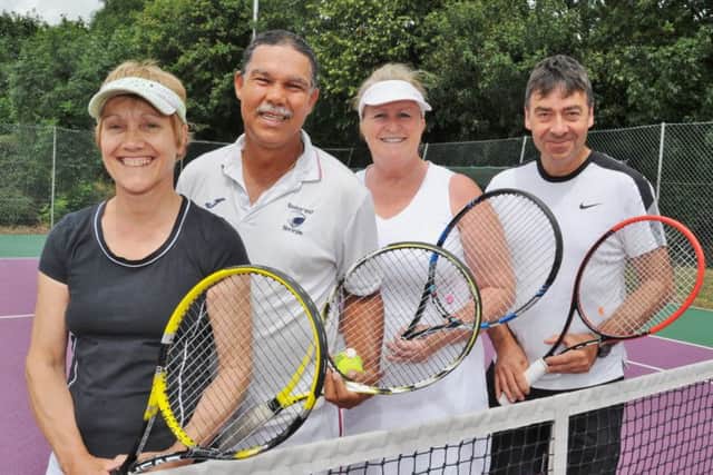 The Longthorpe team beaten by City of Peterborough in the Don Brace Cup, from left, Ruth Swann, Marcie Winlock, Caroline Beaty, Phil Watson.