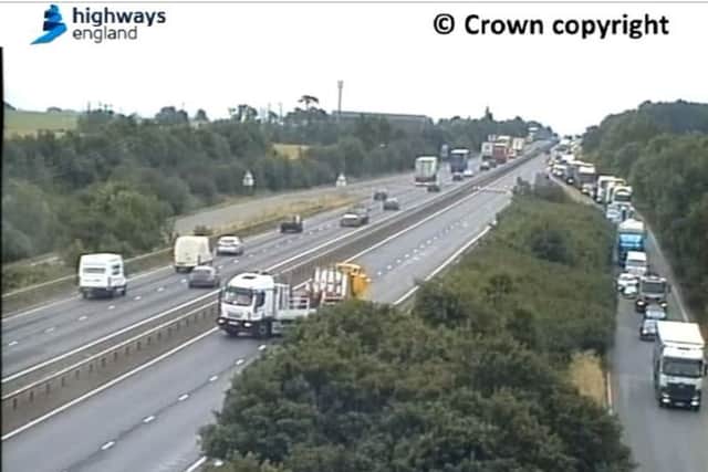 The A14 closed westbound