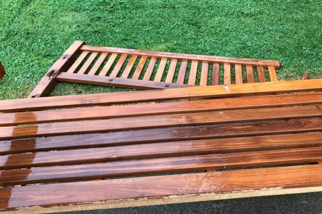 One of Libby's memorial benches