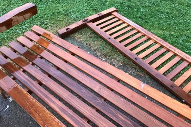 One of Libby's memorial benches