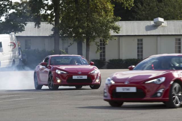 Drifting done the right way at a car test centre ENGSUS00120130808160413