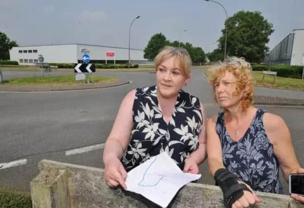 Julie Howell and Trish Jones at Orton Southgate at the site of car drifting gatherings at weekends