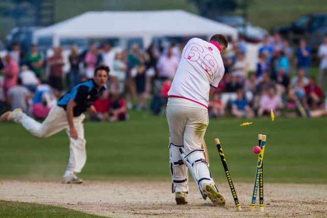 Typical action shot from the Burghley sixes.