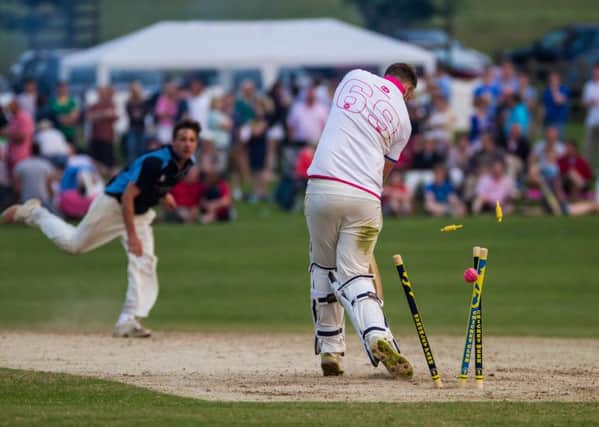 Typical action shot from the Burghley sixes.
