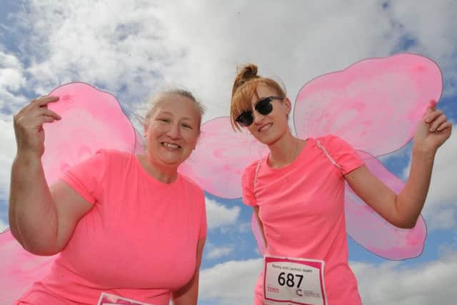 Race for Life 2017 at Ferry Meadows. Runners  Carmel Peart and Laura Watkins EMN-170207-194950009
