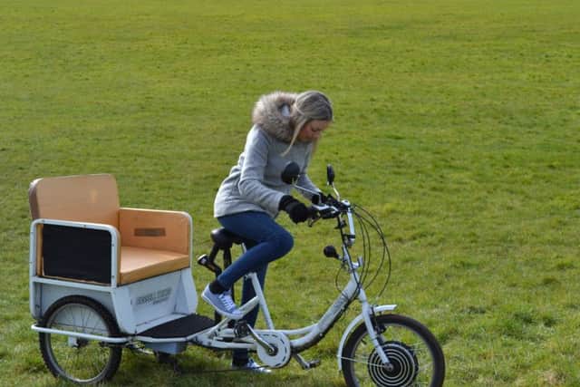 The victim's daughter with the electric trike