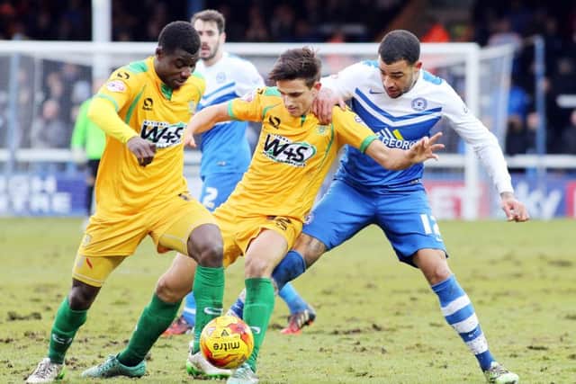 Liam Shephard (centre) is expected to play for Posh at St Albans.