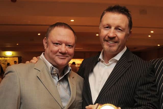 Kevin Sanders (left)  with Steve Collins.