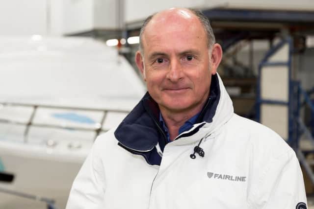 Russell Currie, managing director of Fairline Yachts, at the company's factory in Oundle.