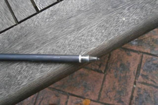 The arrow found in the patio