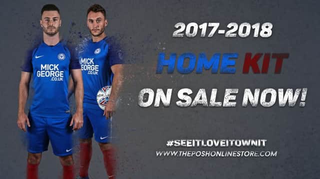 The Posh advert for the 2017-18 home kit.