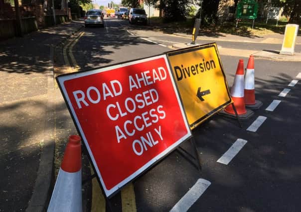 The road closure. Photo: Richard Ferris
