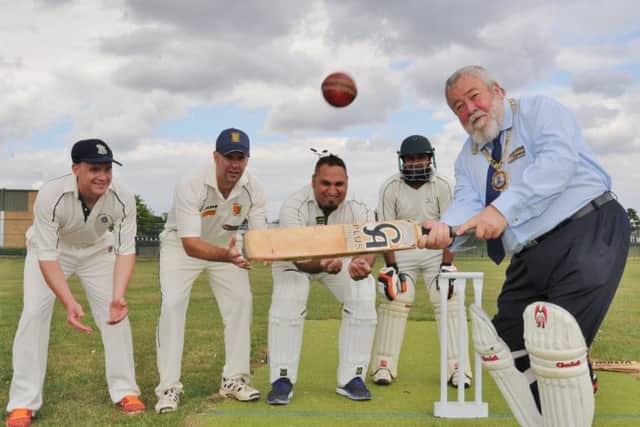 City mosques versus Police representatives cricket match at Jack Hunt School , which was started by Mayor John Fox EMN-171007-142851009