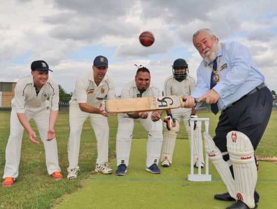 City mosques versus  Police representatives cricket match at Jack Hunt School , which was started by Mayor John Fox EMN-171007-142851009