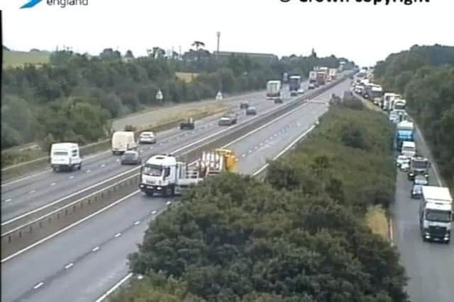 The A14 closed westbound