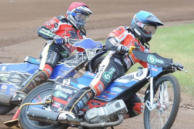 Bradley Wilson-Dean (blue helmet) and Chris Harris will be key men for Panthers against Redcar.
